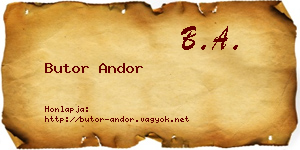 Butor Andor névjegykártya
