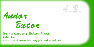 andor butor business card